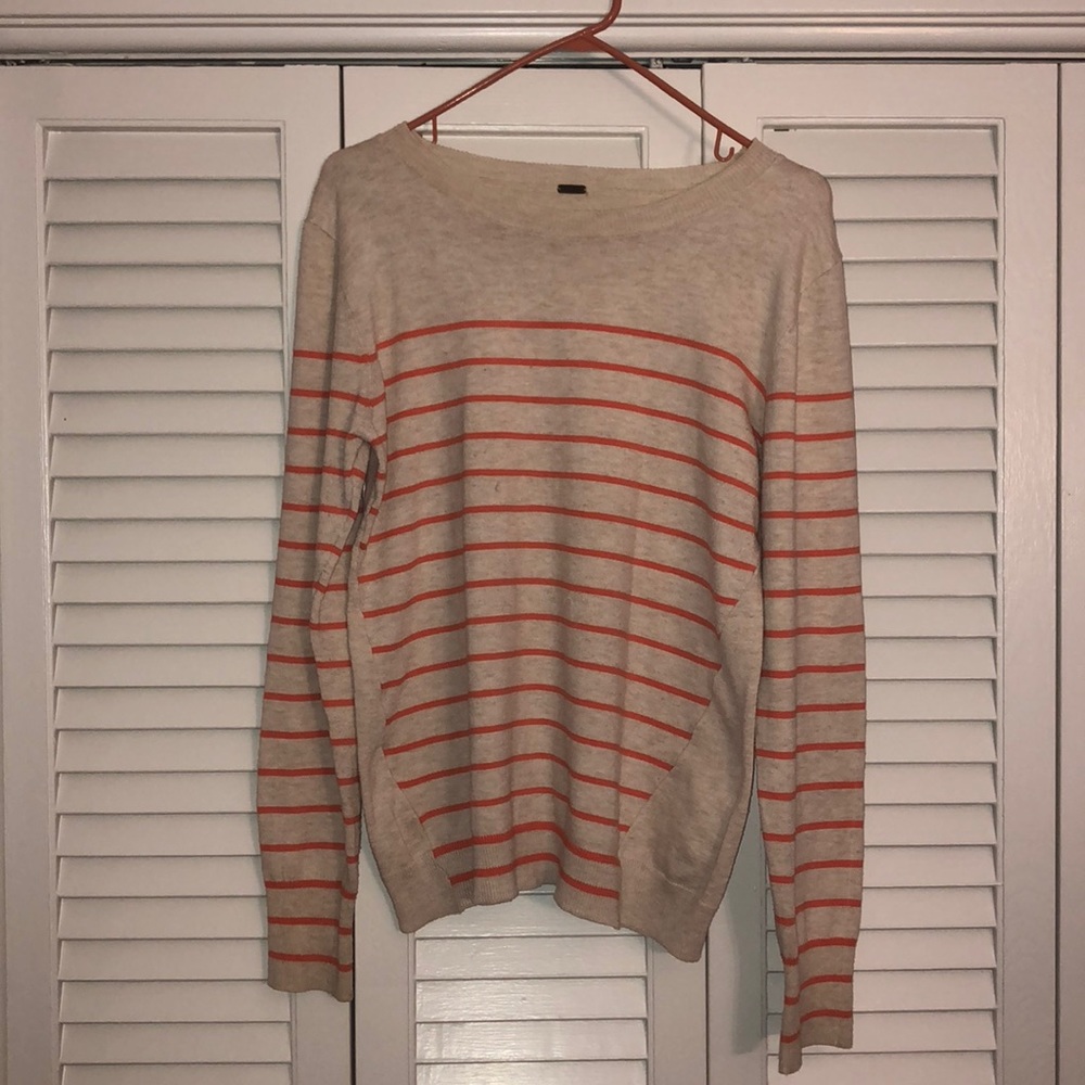 Orange and cream sweater